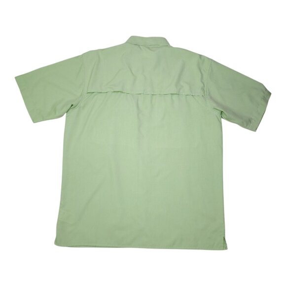 World Wide Sportsman Short Sleeve Fishing Shirt Mens L Bright Green Mesh Lined - Picture 3 of 9